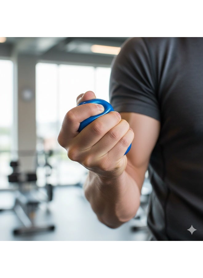 My souq :Mini Medicine Ball for Hand Grip & Squeeze Exercise - Flexible Silicone - Blue - Image 3